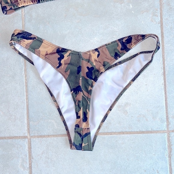 Laina Rauma SET bikini top and bottom Medium Large camouflage camo thong swim - Picture 4 of 10